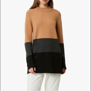 $148 NWT French Connection long sleeve camel charcoal grey black sweater